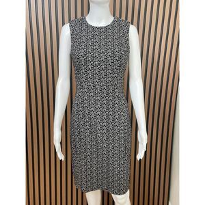 Calvin Klein Scuba Crepe Women's Dress Sheath Knee Length Sleeveless 6 Black